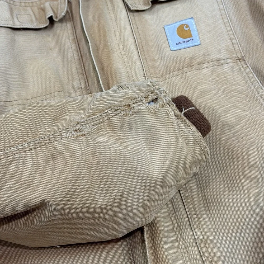 Vintage Carhartt‎ Duck Chore Coat Jacket Brown Quilted Lined USA Mens M / L